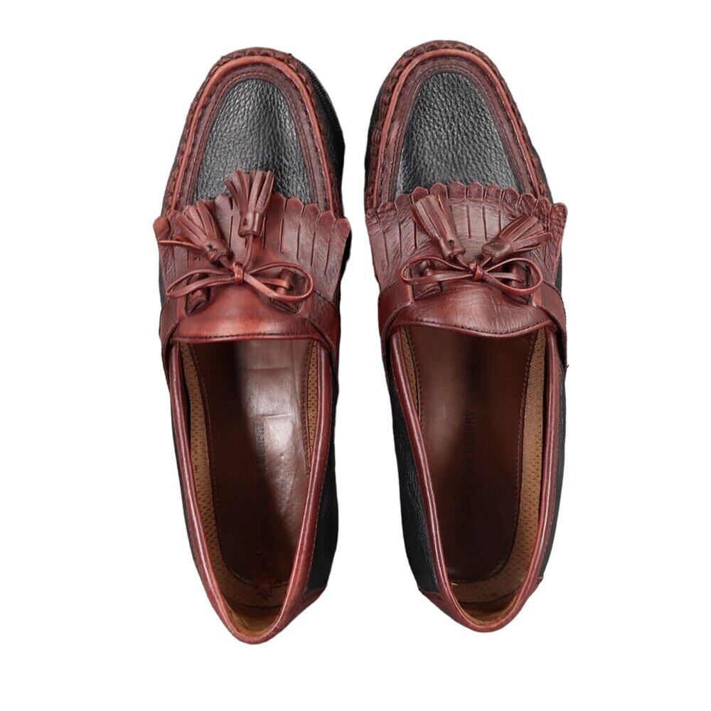 Johnston & Murphy Shoes Mens 10 Loafers Tassel Fringe Moccasin Leather Classic - Picture 7 of 13